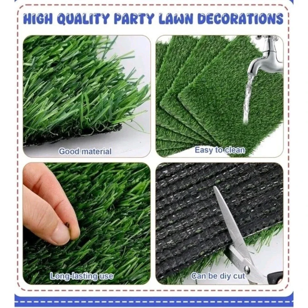 24 Pcs‎ Baseball Party Table Decorations Kit Include Artificial Grass Mats